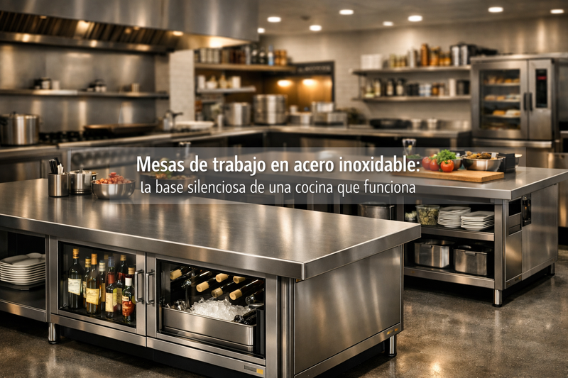 Mesas de trabajo en acero inoxidable: la base silenciosa de una cocina que funciona