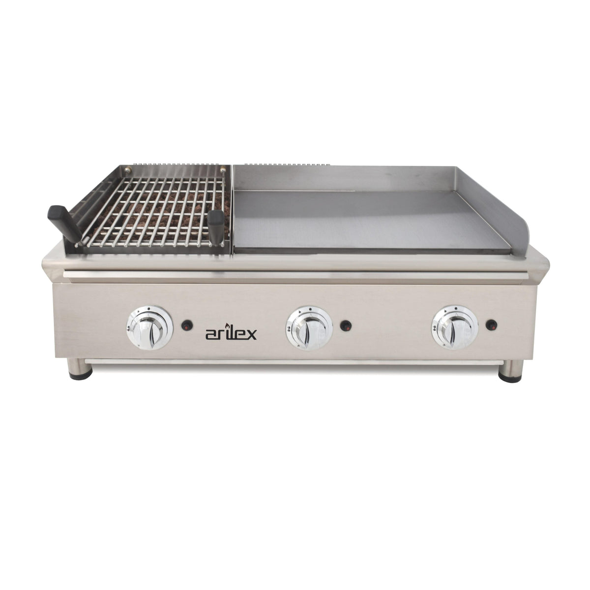 FRYTOPS A GAS 65cm ACERO RECTIFICADO DE 15mm + BARBACOA A GAS 35cm LÍNEA 600 100FRYGRBN