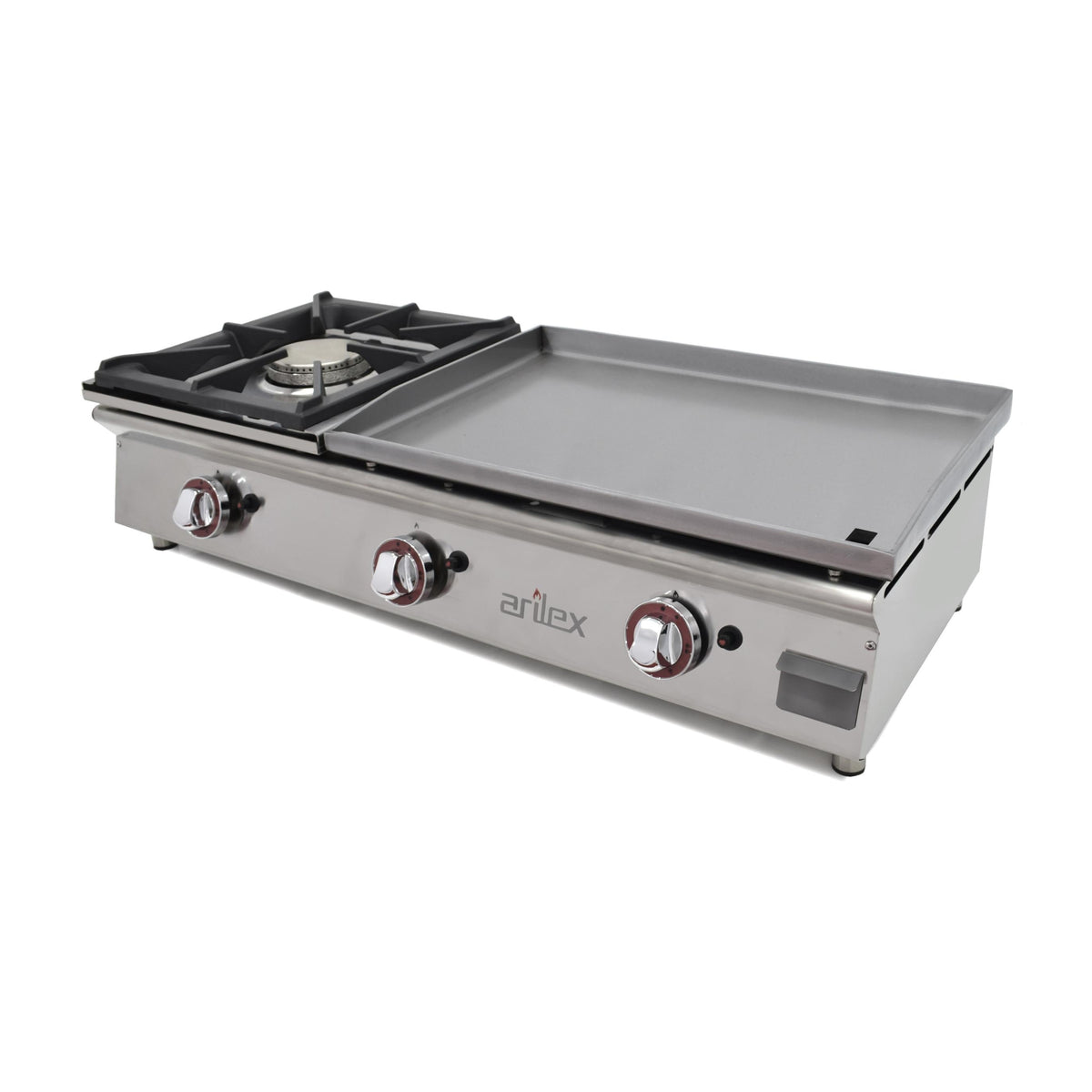 PLANCHA A GAS 60cm EN ACERO LAMINADO 6mm + FOGÓN 6Kw 100PGLFN