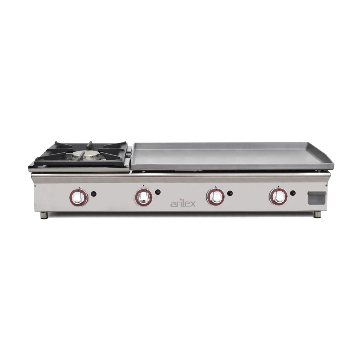 PLANCHA A GAS 80cm EN ACERO LAMINADO 6mm + FOGÓN 6Kw 120PGLFN