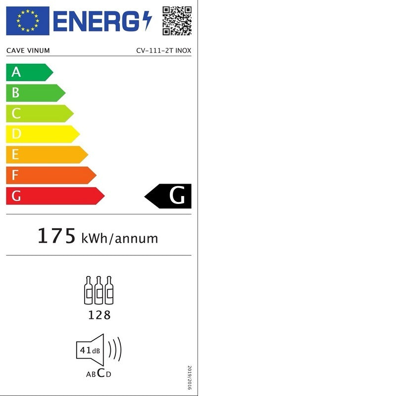 CAVE VINUM - VINOTECA DOBLE TEMPERATURA 120 BOTELLAS CV-111-N-2T
