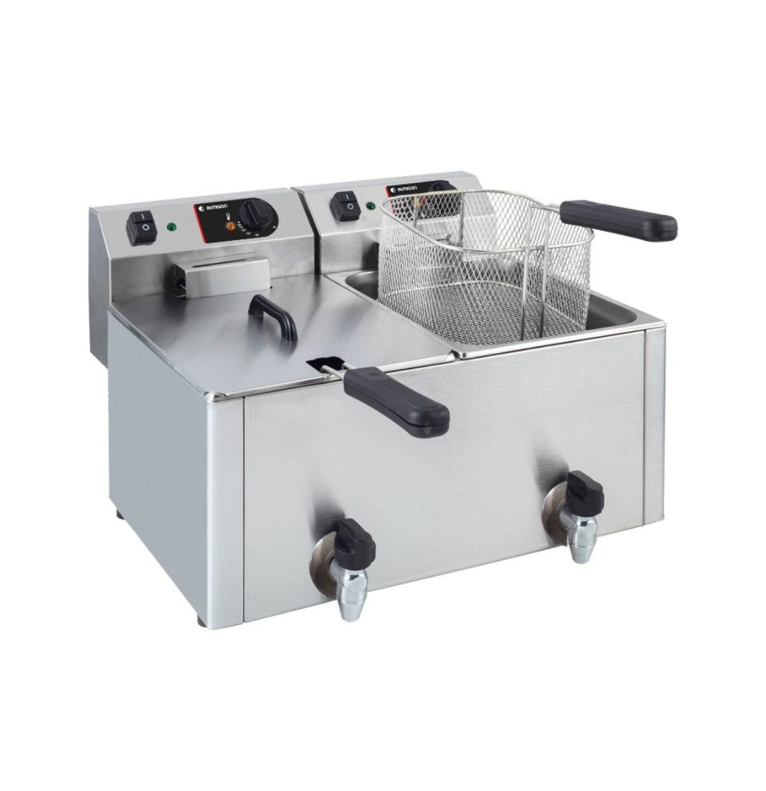 FREIDORA SOBREMESA ELÉCTRICA DOBLE CON GRIFO ALMFR7+7LCG 7+7LITROS