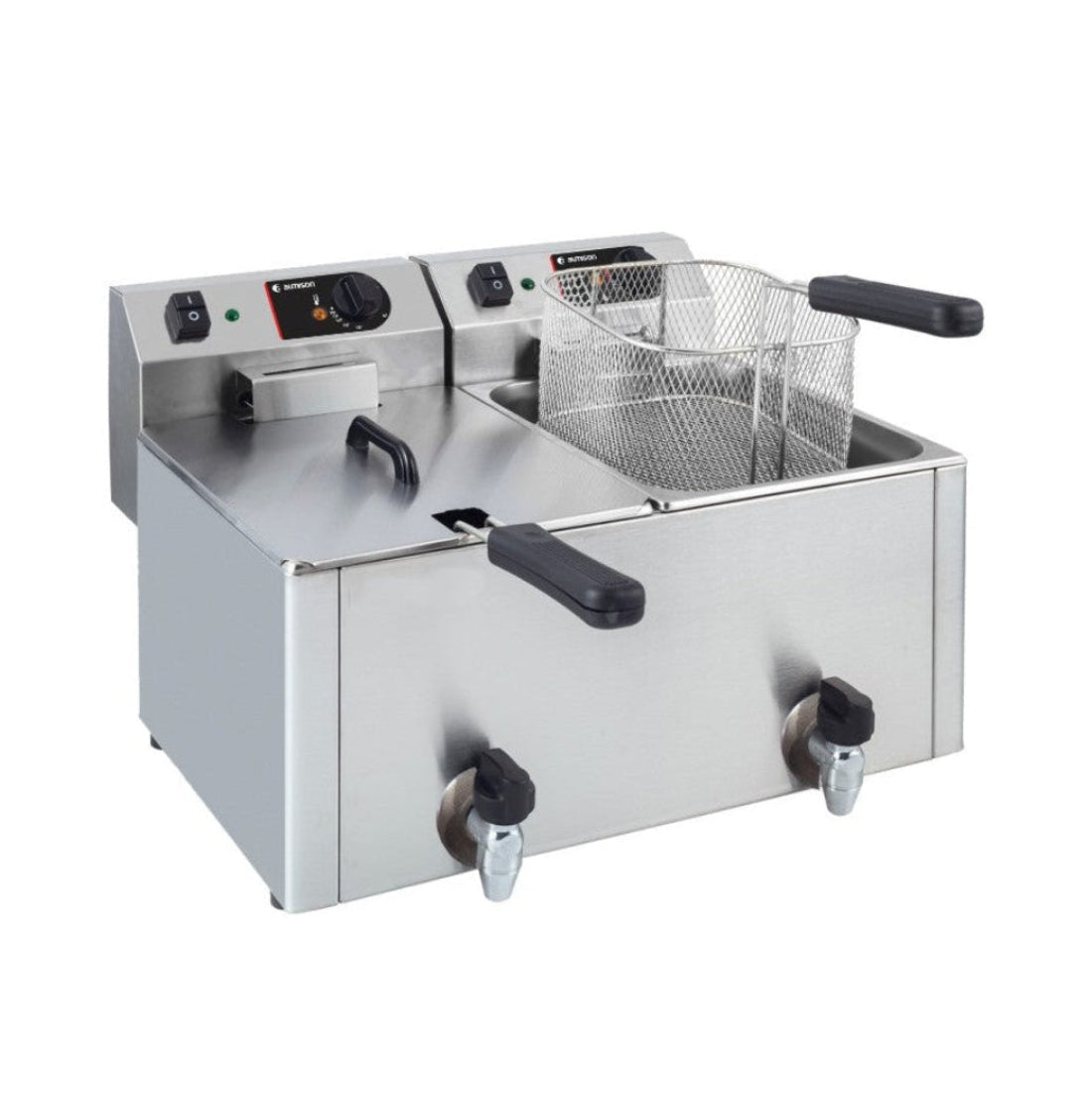 FREIDORA SOBREMESA ELÉCTRICA DOBLE CON GRIFO ALMFR7+7LCG 7+7LITROS