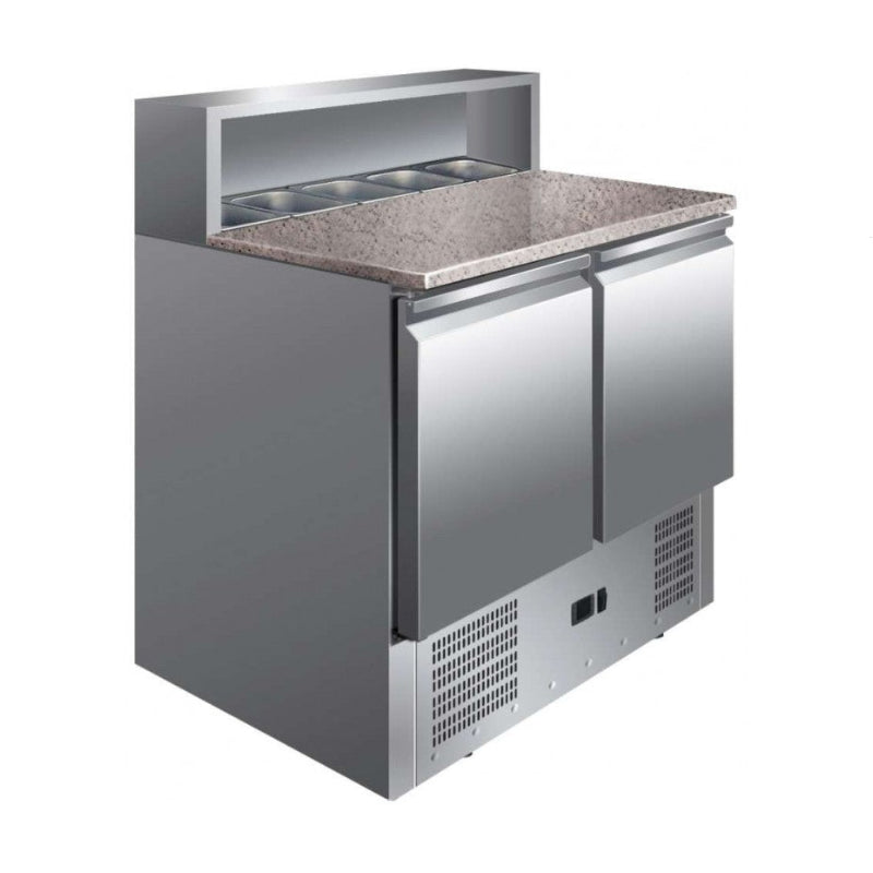 MESA GN1/1 2 PUERTAS PREPARACIÓN ENSALADAS CON ENCIMERA DE GRANITO DE 900 X700 X1010H MM PEKIN PS900