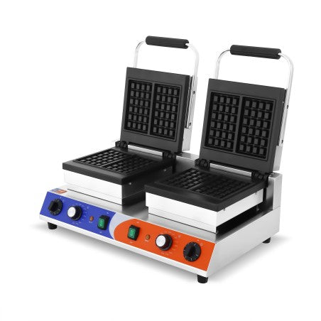MÁQUINA DE GOFRES DOBLE ELÉCTRICA 1,5+1,5KW 63X380X270H MM PEKÍN WF-2210-2