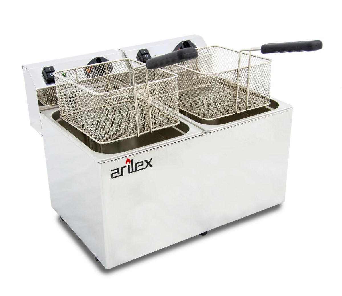 FREIDORA ELÉCTRICA EVOLUTION CON GRIFO 10+10 LITROS CON CONTACTOR (3,5+3,5kw MONOFÁSICA) EVO1010G