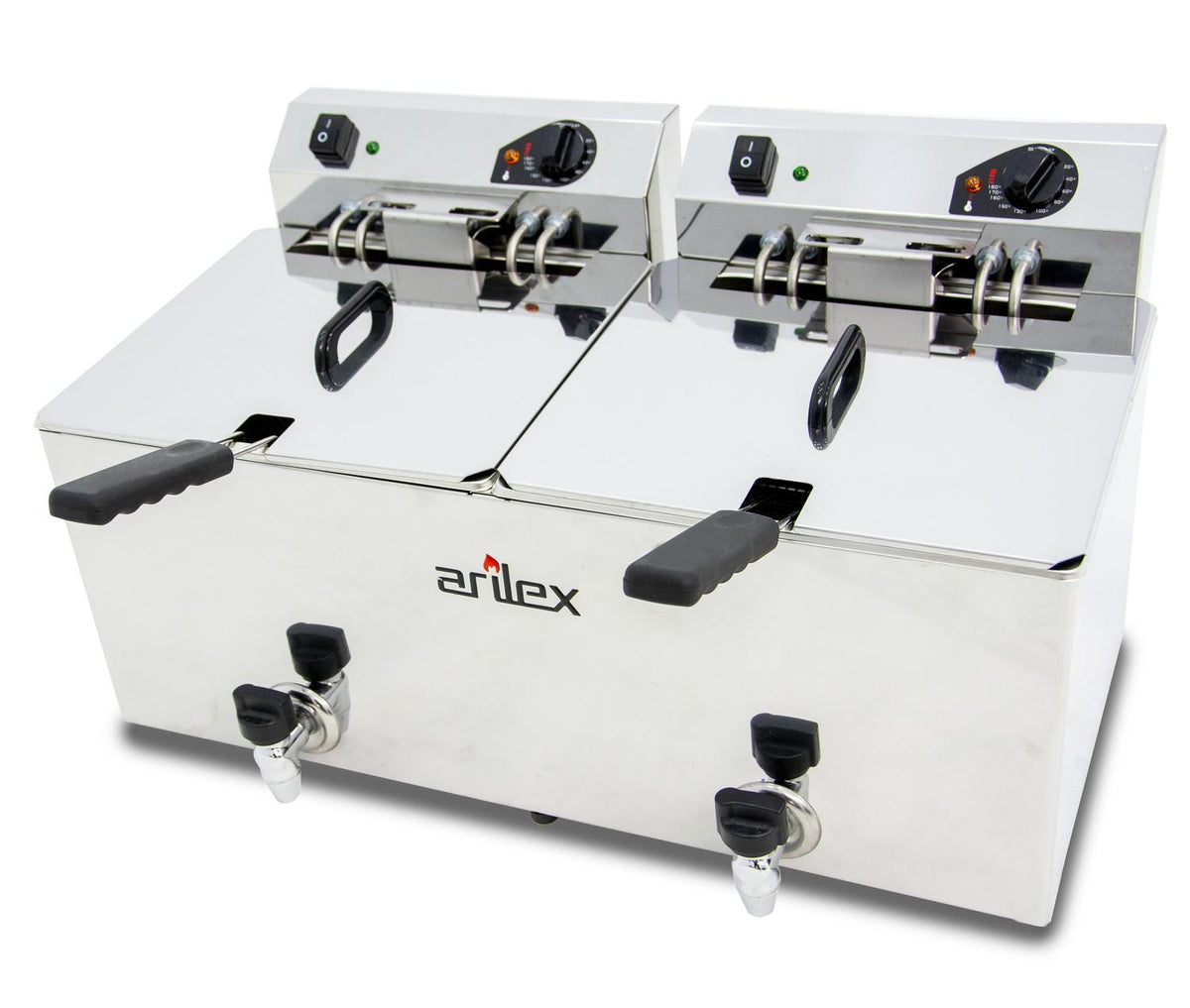 FREIDORA ELÉCTRICA EVOLUTION CON GRIFO 12+12 LITROS CON CONTACTOR (7,5+7,5kw TRIFÁSICA) EVO1212GTR