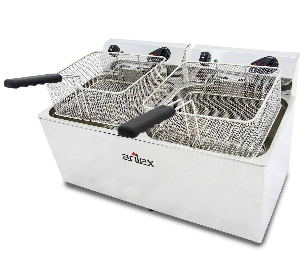 FREIDORA ELÉCTRICA EVOLUTION SIN GRIFO 12+12 LITROS CON CONTACTOR (7,5+7,5kw TRIFÁSICA) EVO1212TR