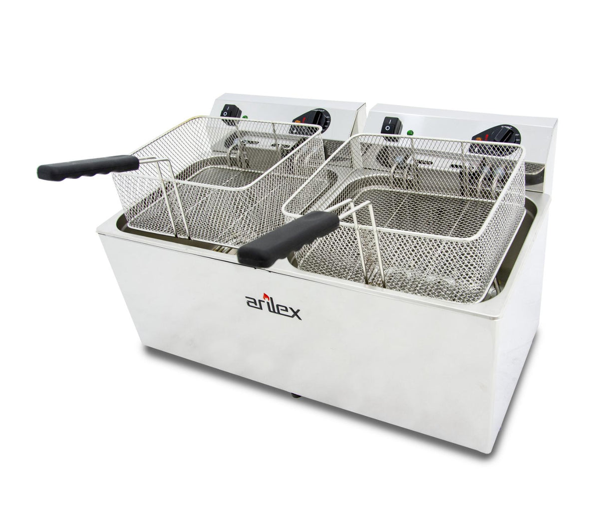 FREIDORA ELÉCTRICA EVOLUTION SIN GRIFO 12+12 LITROS CON CONTACTOR (7,5+7,5kw TRIFÁSICA) EVO1212TR