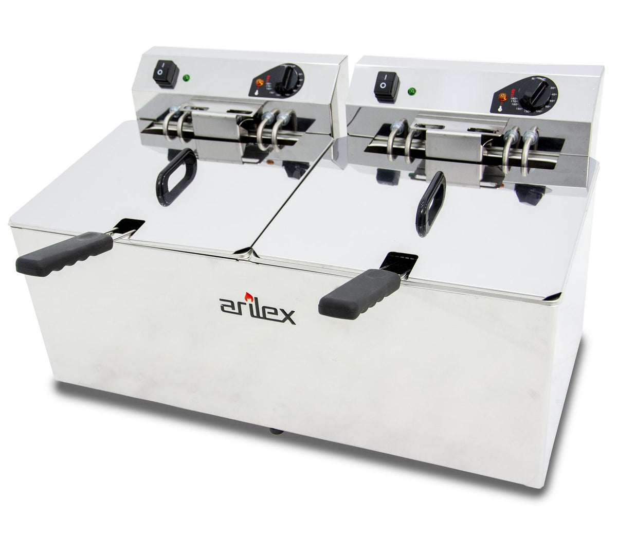 FREIDORA ELÉCTRICA EVOLUTION SIN GRIFO 12+12 LITROS CON CONTACTOR (7,5+7,5kw TRIFÁSICA) EVO1212TR