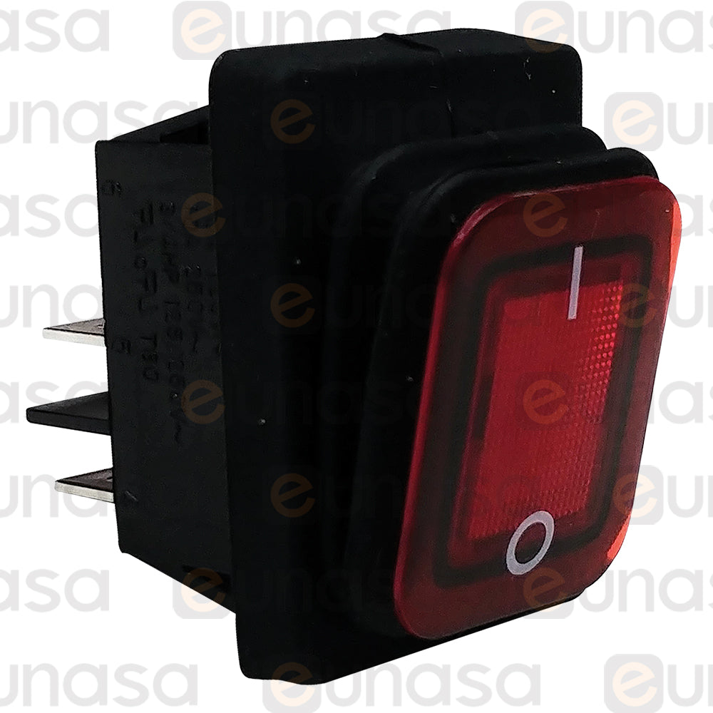 EUNASA - INTERRUPTOR ROJO 230V 16A 30X22MM