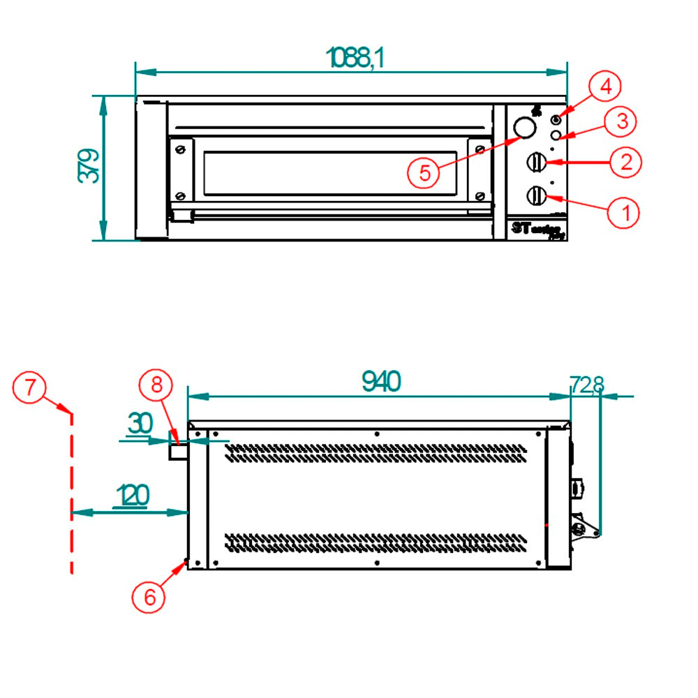 FM - HORNO PIZZA STZ 433 M - 4 PIZZAS Ø 33CM