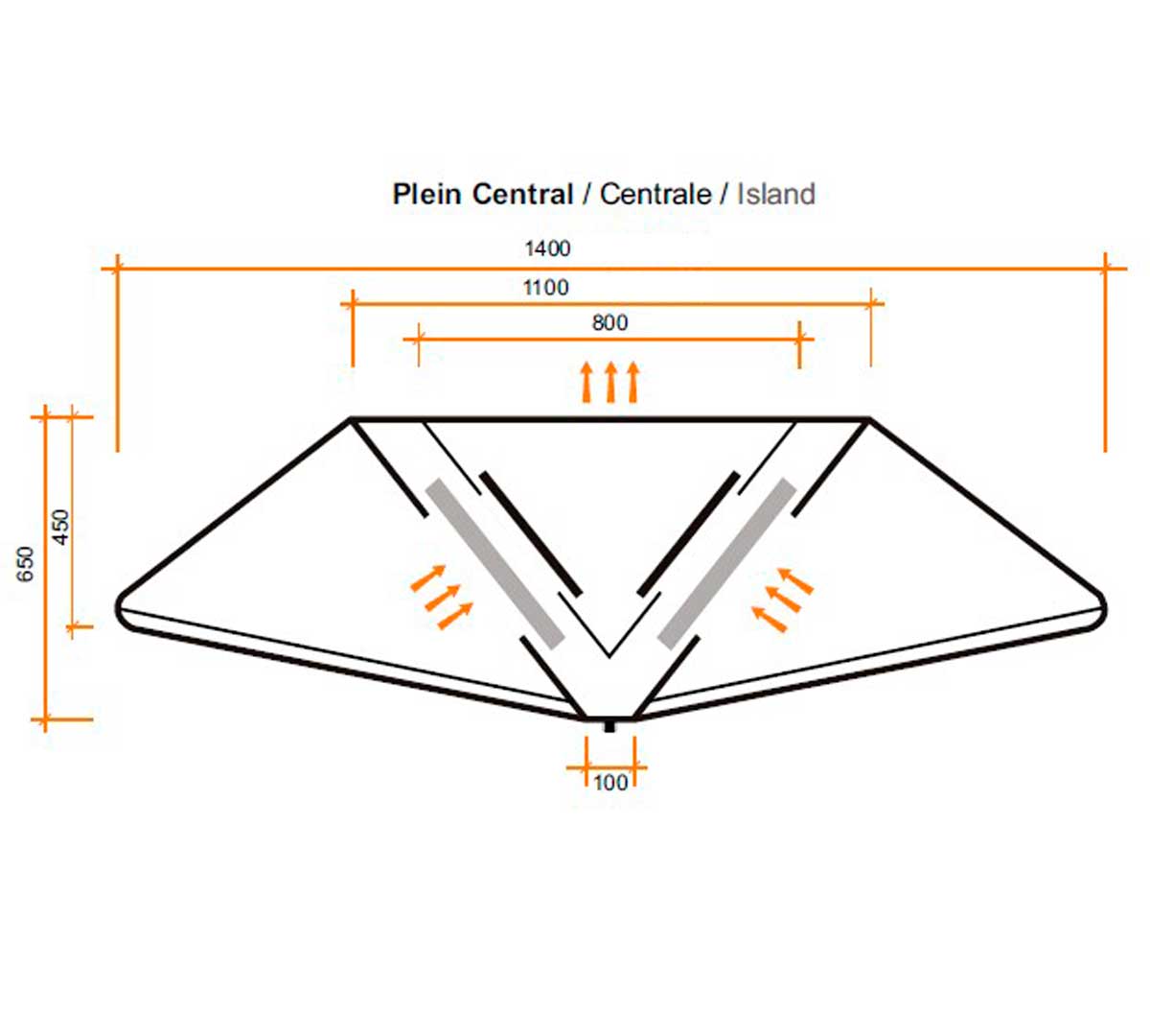 ALTEX - CAMPANA CENTRAL PLEIN COMPENSADA 140