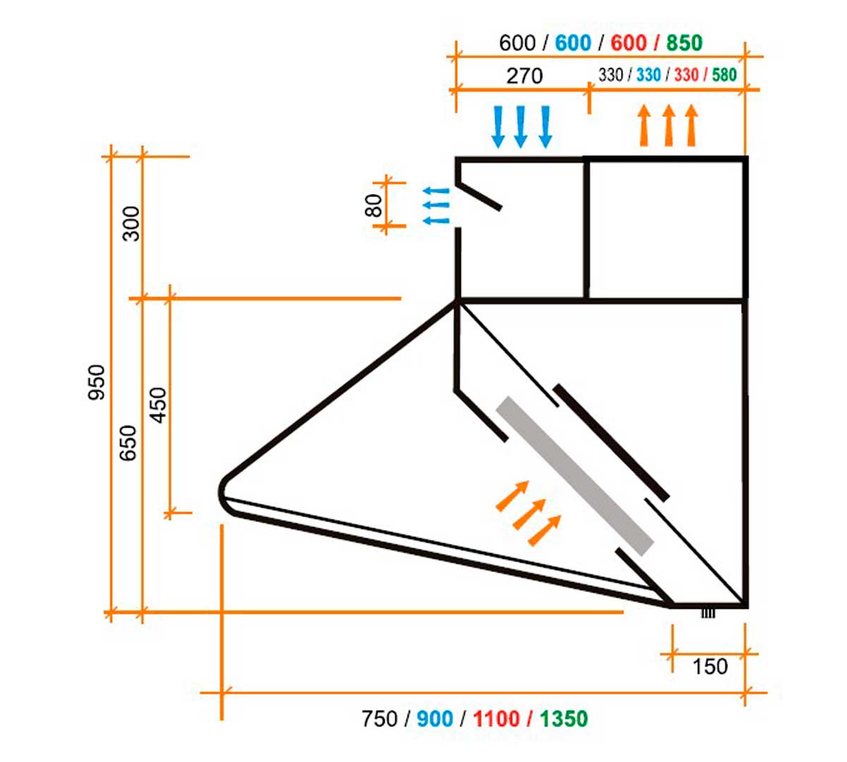 ALTEX - CAMPANA DE PARED PLEIN COMPENSADA 110
