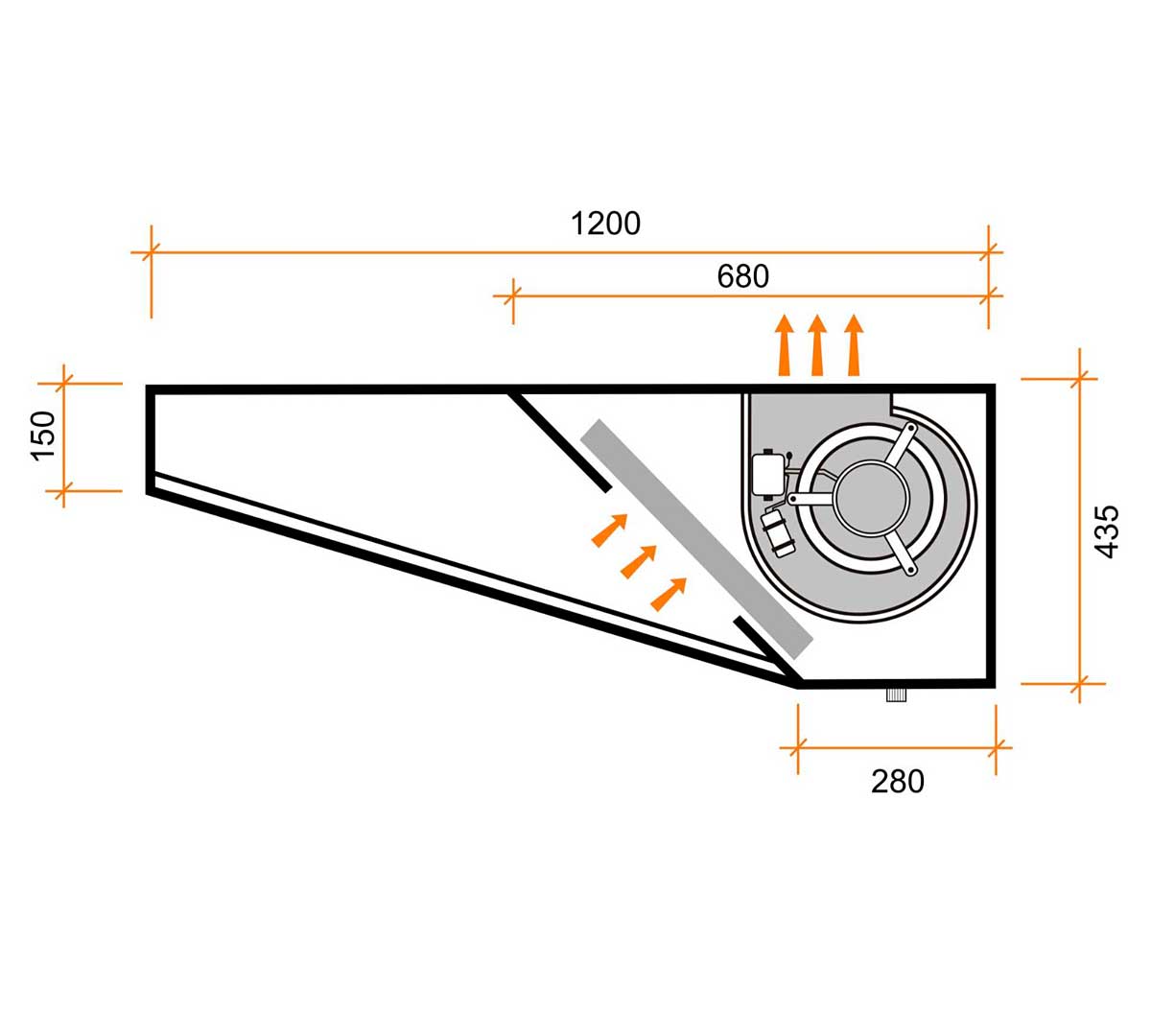 ALTEX - CAMPANA DE PARED ECO PLUS MONOBLOC 120