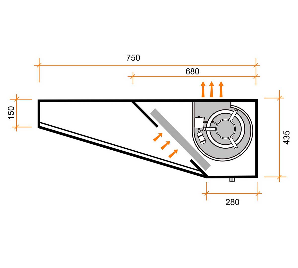 ALTEX - CAMPANA DE PARED ECO PLUS MONOBLOC 75