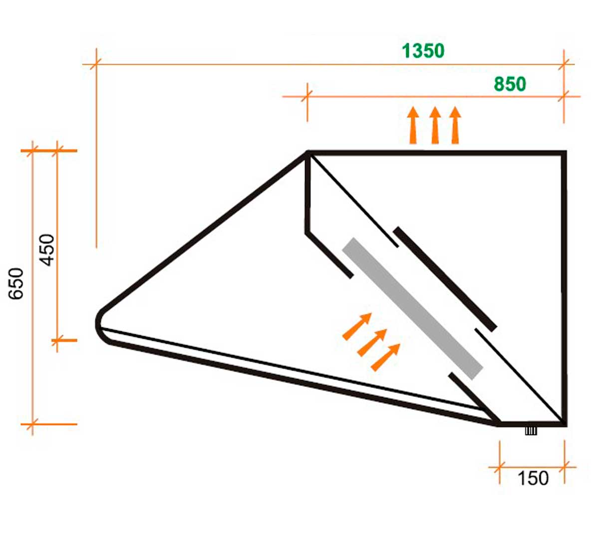 ALTEX - CAMPANA DE PARED PLEIN 135