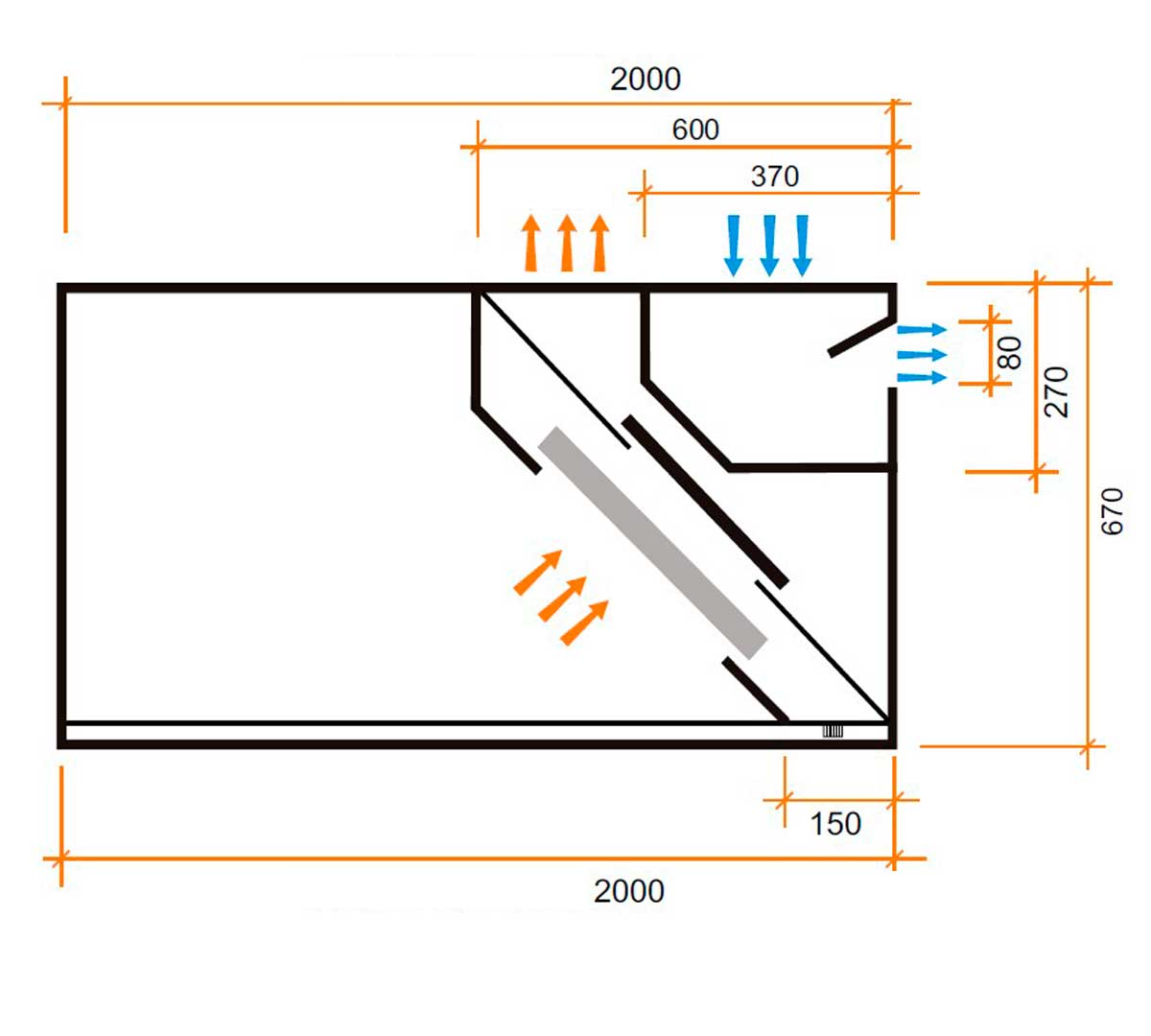 ALTEX - CAMPANA DE PARED REVERSIBLE COMPENSADA 200