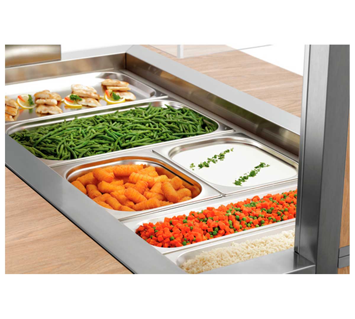 BARTSCHER - CARRO BUFFET BAÑO MARÍA 4 GN 1/1 - FONDO 125CM