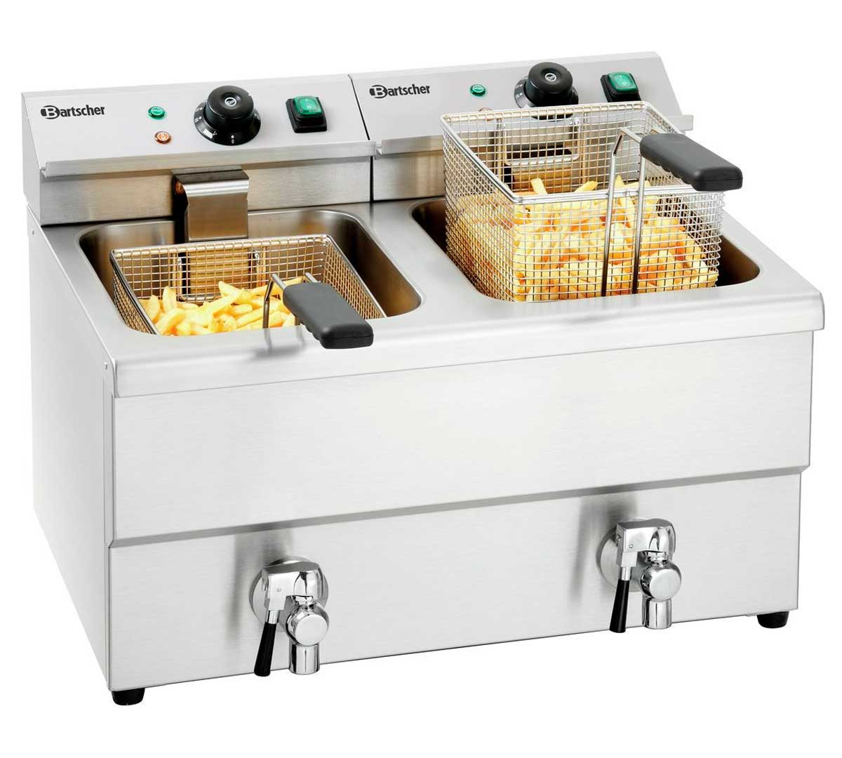 BARTSCHER - FREIDORA IMBISS II ELÉCTRICA - FONDO 63CM - 2 CUBAS 8 LITROS