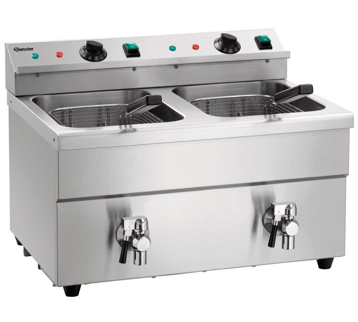 BARTSCHER - FREIDORA INDUCCIÓN 2X8L PLUS ELÉCTRICA - FONDO 57,5CM - 2 CUBAS 8 LITROS