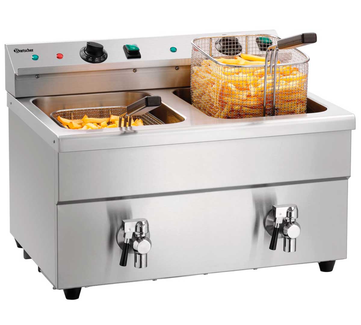 BARTSCHER - FREIDORA INDUCCIÓN 2X8L PLUS ELÉCTRICA - FONDO 57,5CM - 2 CUBAS 8 LITROS