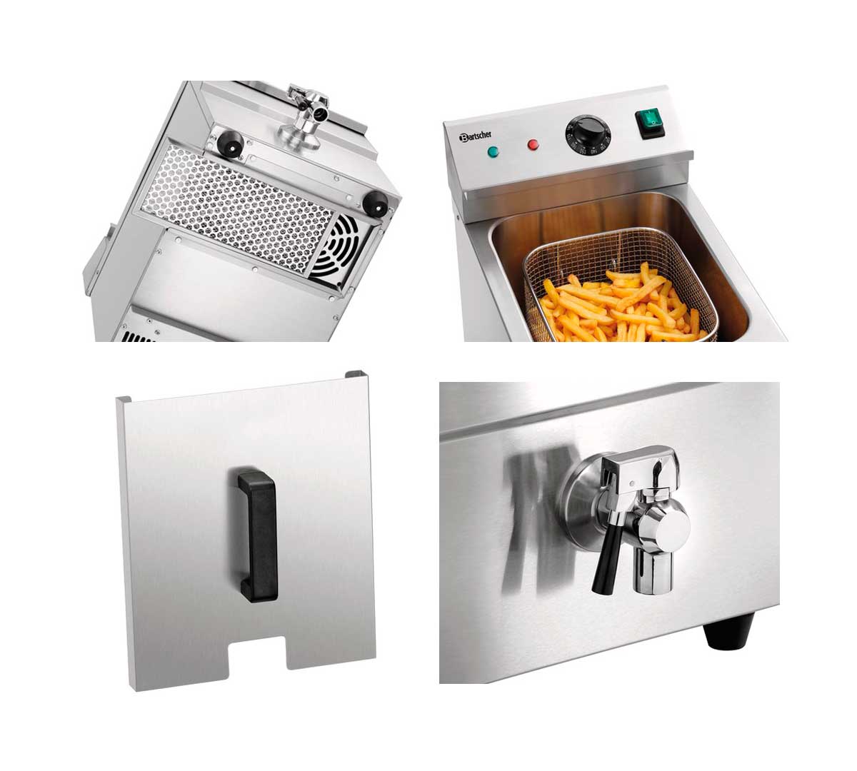 Freidora Inducción 8L Plus Eléctrica - Fondo 56,5 cm - 1 Cuba 8 litros