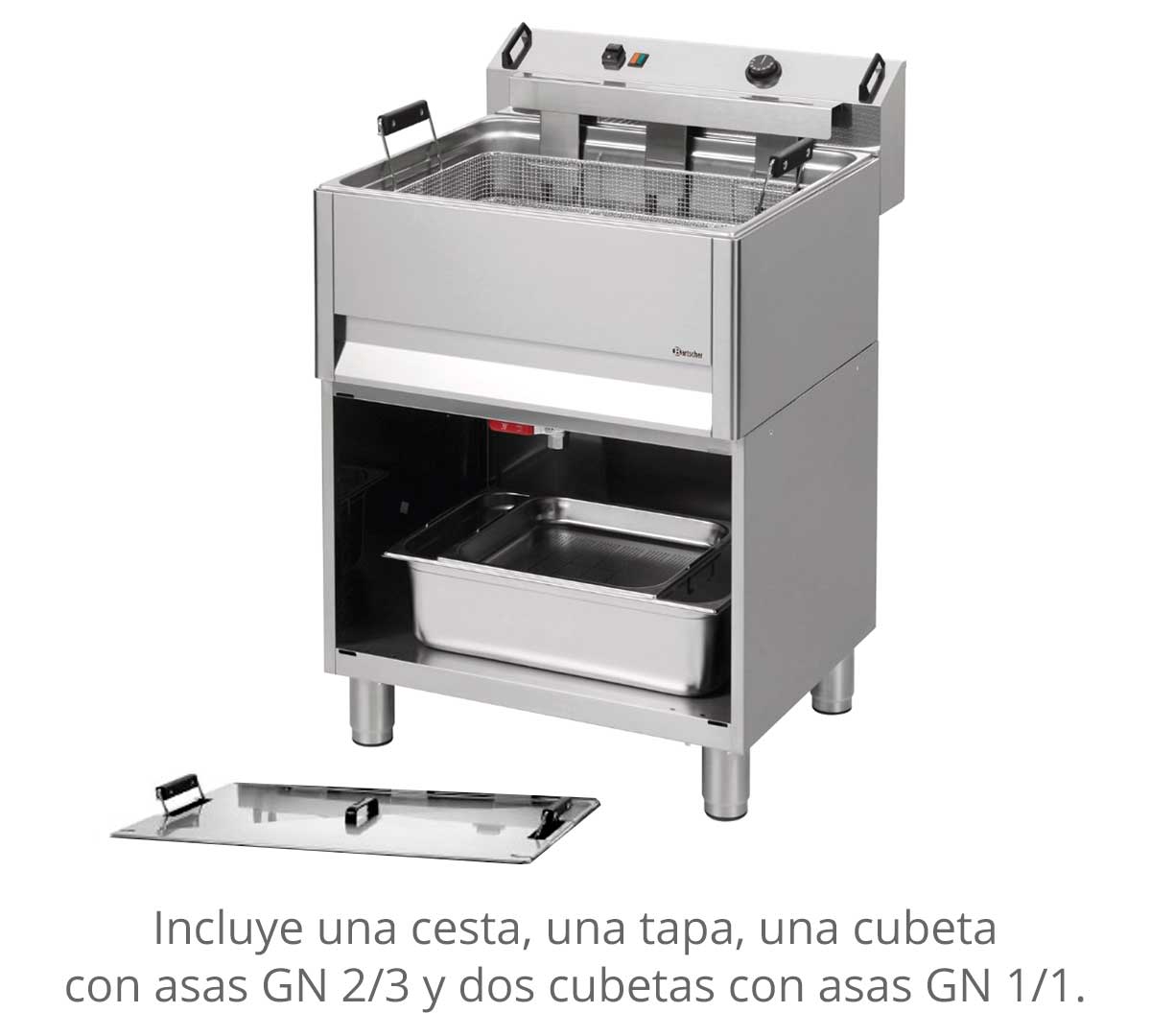 BARTSCHER - FREIDORA PASTELERÍA BF 30E OU ELÉCTRICA DE PIE - FONDO 65CM - 1 CUBA 30 LITROS