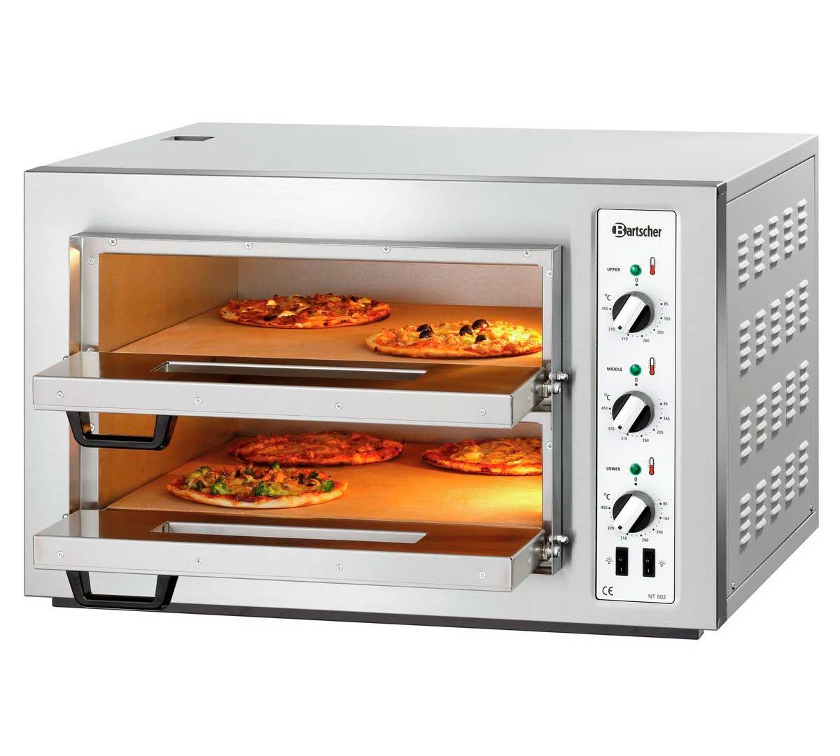 BARTSCHER - HORNO PIZZA NT502 - 2 CÁMARAS - 8 PIZZAS Ø 25CM - 6 KW