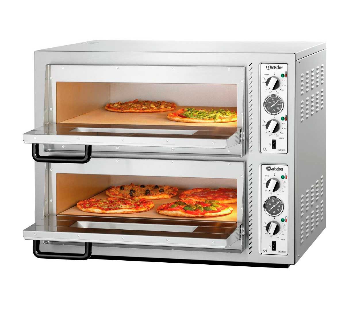 BARTSCHER - HORNO PIZZA NT622 - 2 CÁMARAS - 8 PIZZAS Ø 30CM - 10KW