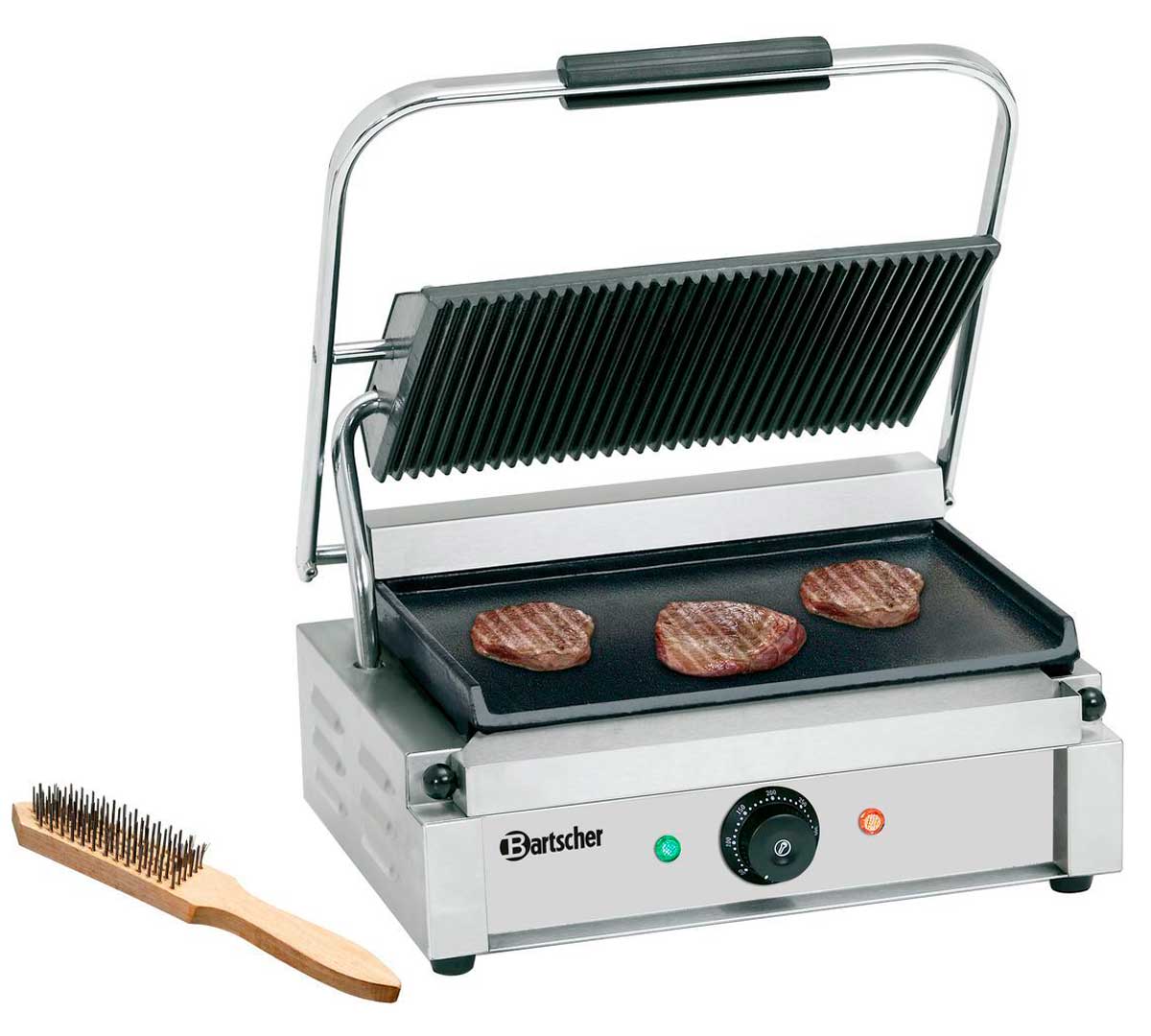 BARTSCHER - PARRILLA DE CONTACTO PANINI 1GR - PLACA MIXTA – ANCHO 41CM - POTENCIA 2,2KW
