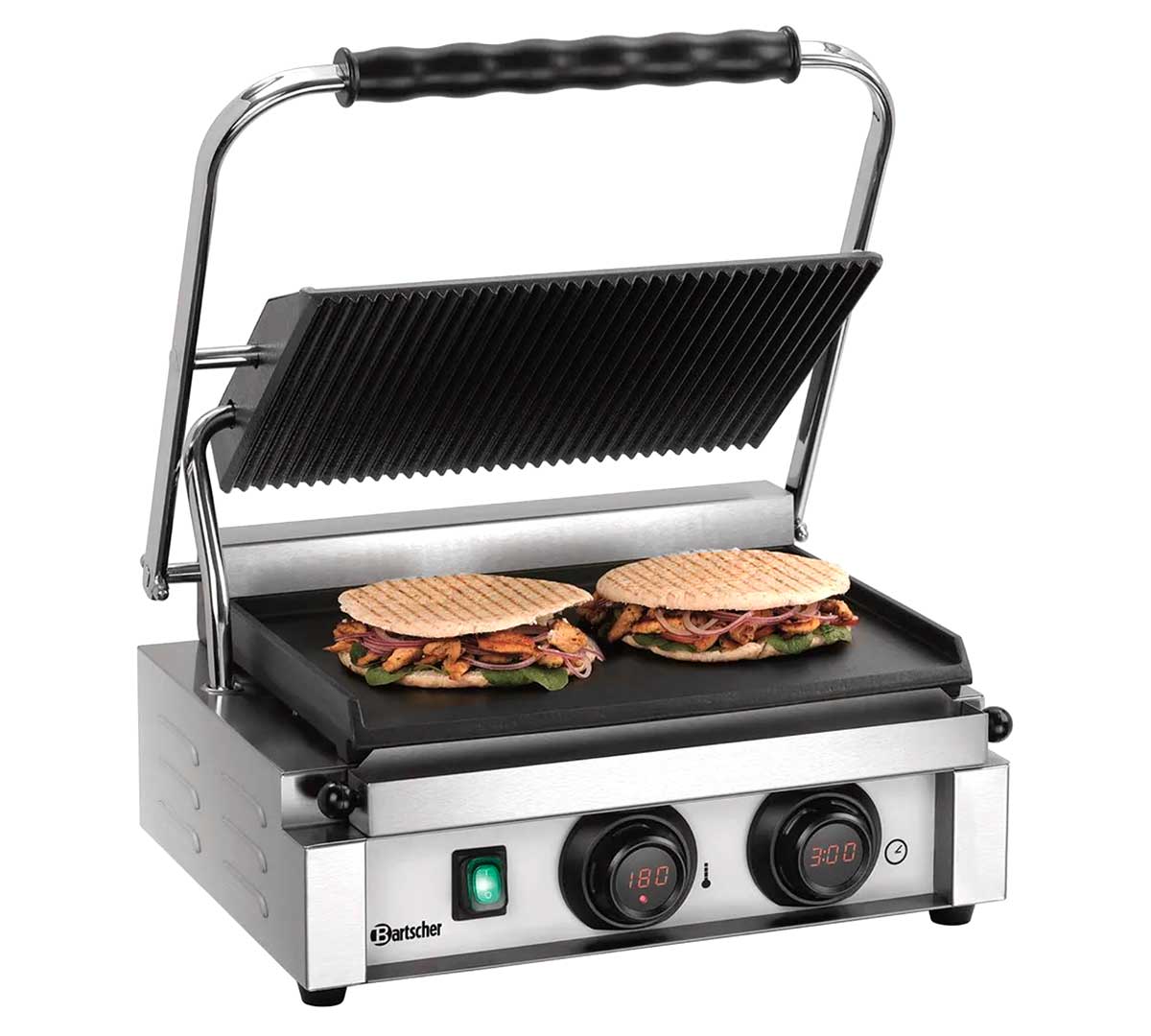 BARTSCHER - PARRILLA DE CONTACTO PANINI MDI 1GR - PLACA MIXTA – ANCHO 41CM - POTENCIA 2,2KW