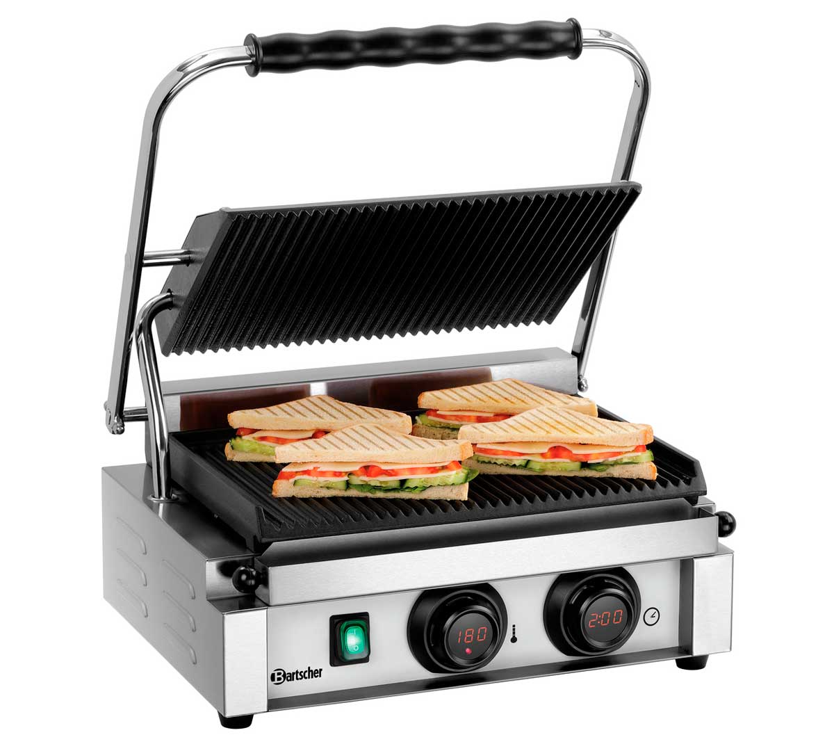 BARTSCHER - PARRILLA DE CONTACTO PANINI MDI 1R - PLACA ACANALADA – ANCHO 41CM - POTENCIA 2,2KW