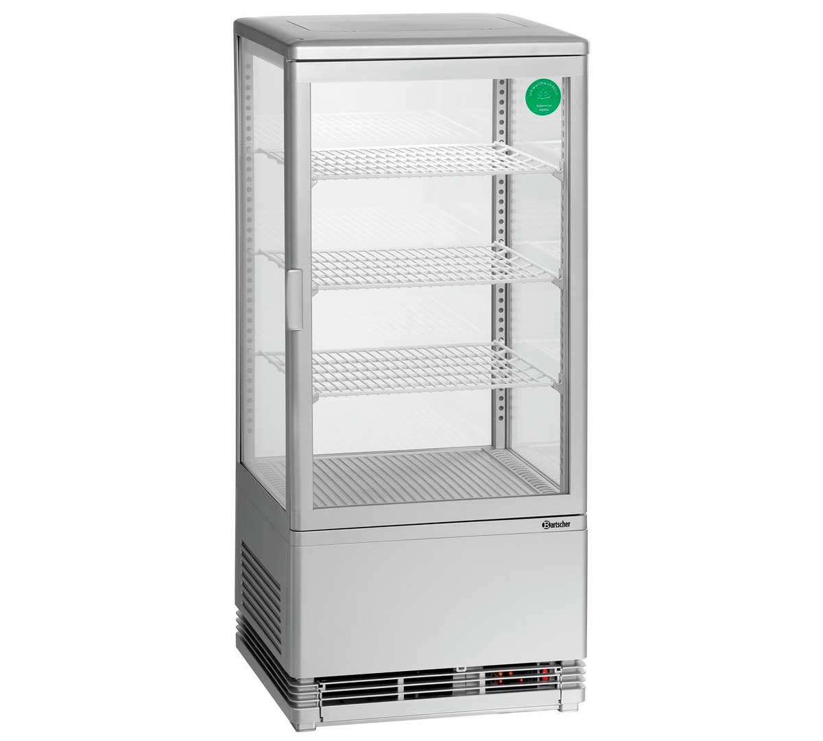 BARTSCHER - VITRINA EXPOSITORA PLATEADA REFRIGERADA - 3 ESTANTES