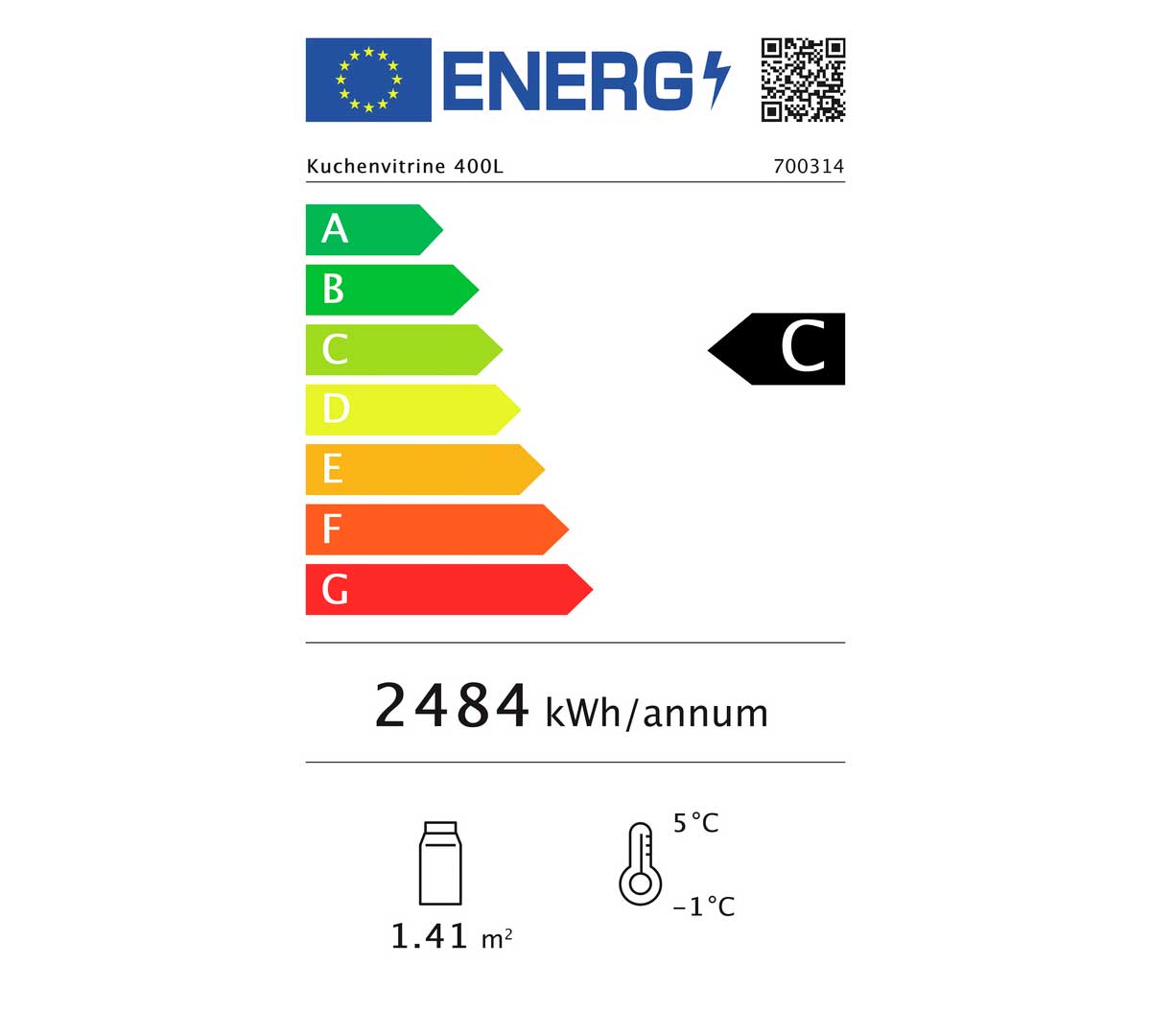 BARTSCHER - VITRINA PASTELERA TARTA 400 LITROS - REFRIGERADA - 6 ESTANTES