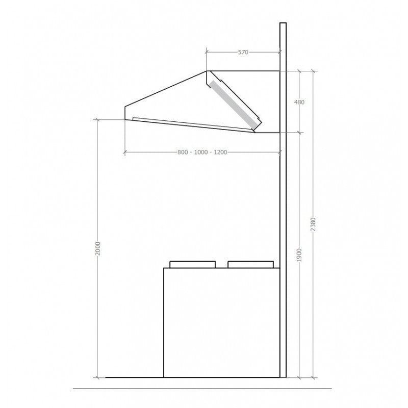 TEVEX - CAMPANA OPTIMA MURAL COMPENSADA FONDO 1200