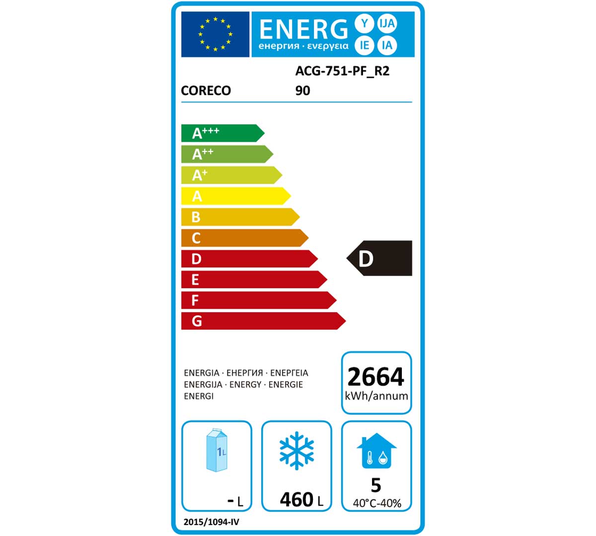 CORECO - ARMARIO CONGELADOR GN 2/1 ACG-751