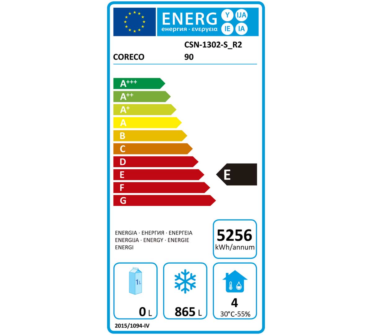 CORECO - CONGELADOR VERTICAL SERIE LINE SNACK 1302-S