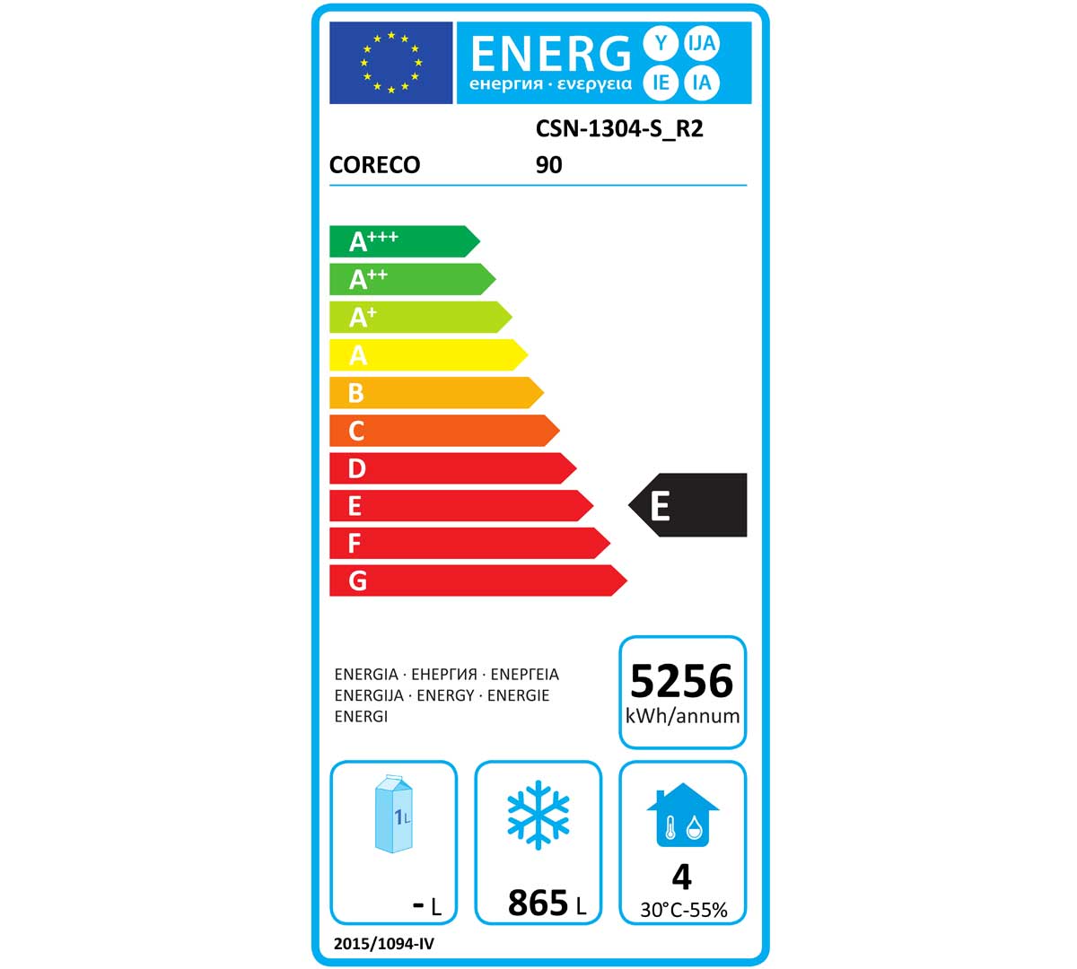 CORECO - CONGELADOR VERTICAL SERIE LINE SNACK 1304-S