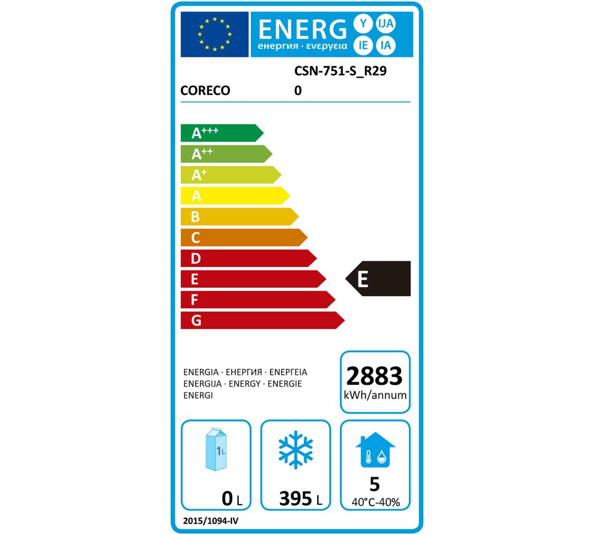 CORECO - CONGELADOR VERTICAL SERIE LINE SNACK 751-S