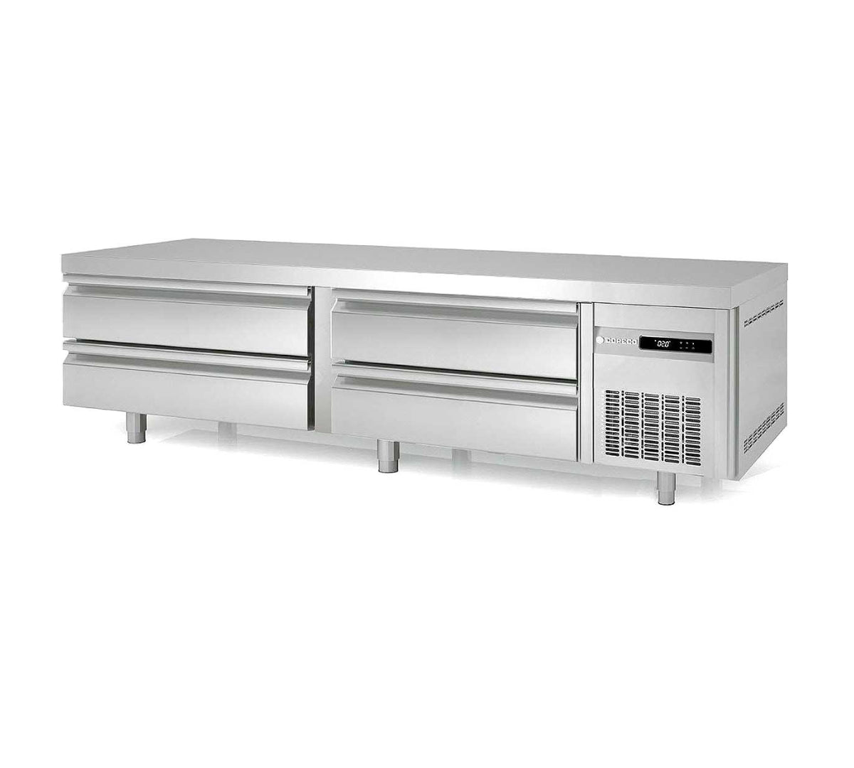 CORECO - MESA FRÍA BAJA COCINA GN 2/1 KBR-83 - FONDO 700 - 4 CAJONES