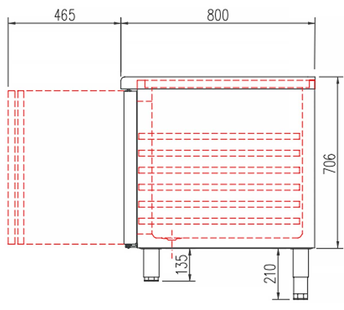 CORECO - MESA FRÍA 60x40 MRP-250 - 4 PUERTAS