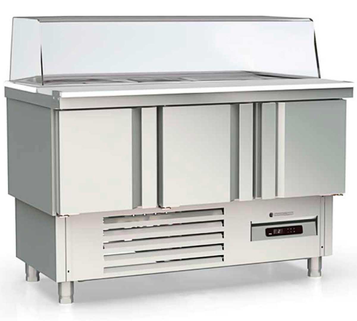 CORECO – MESA FRÍA SALADETTE GN 1/1 ENCIMERA ABIERTA 3 PUERTAS MFS-140-C