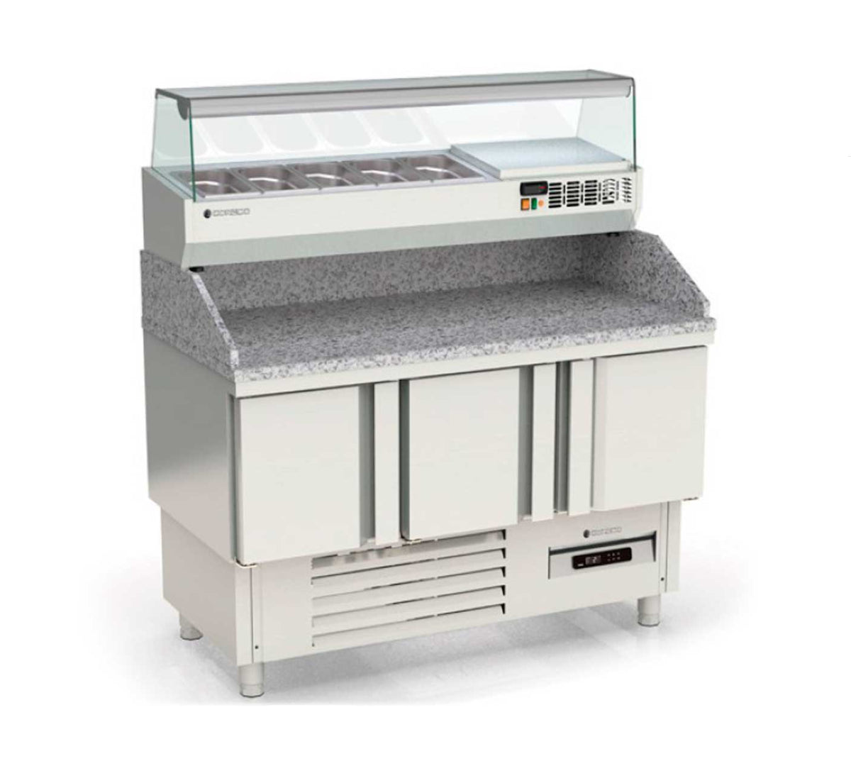 CORECO - MESA FRÍA COMPACTA PIZZA 3 PUERTAS MFPP-140