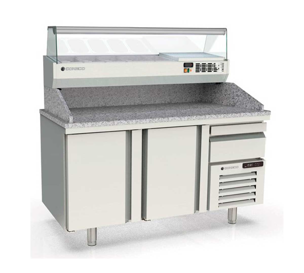 CORECO - MESA FRÍA PIZZA CAJÓN NEUTRO 2 PUERTAS MR80-160