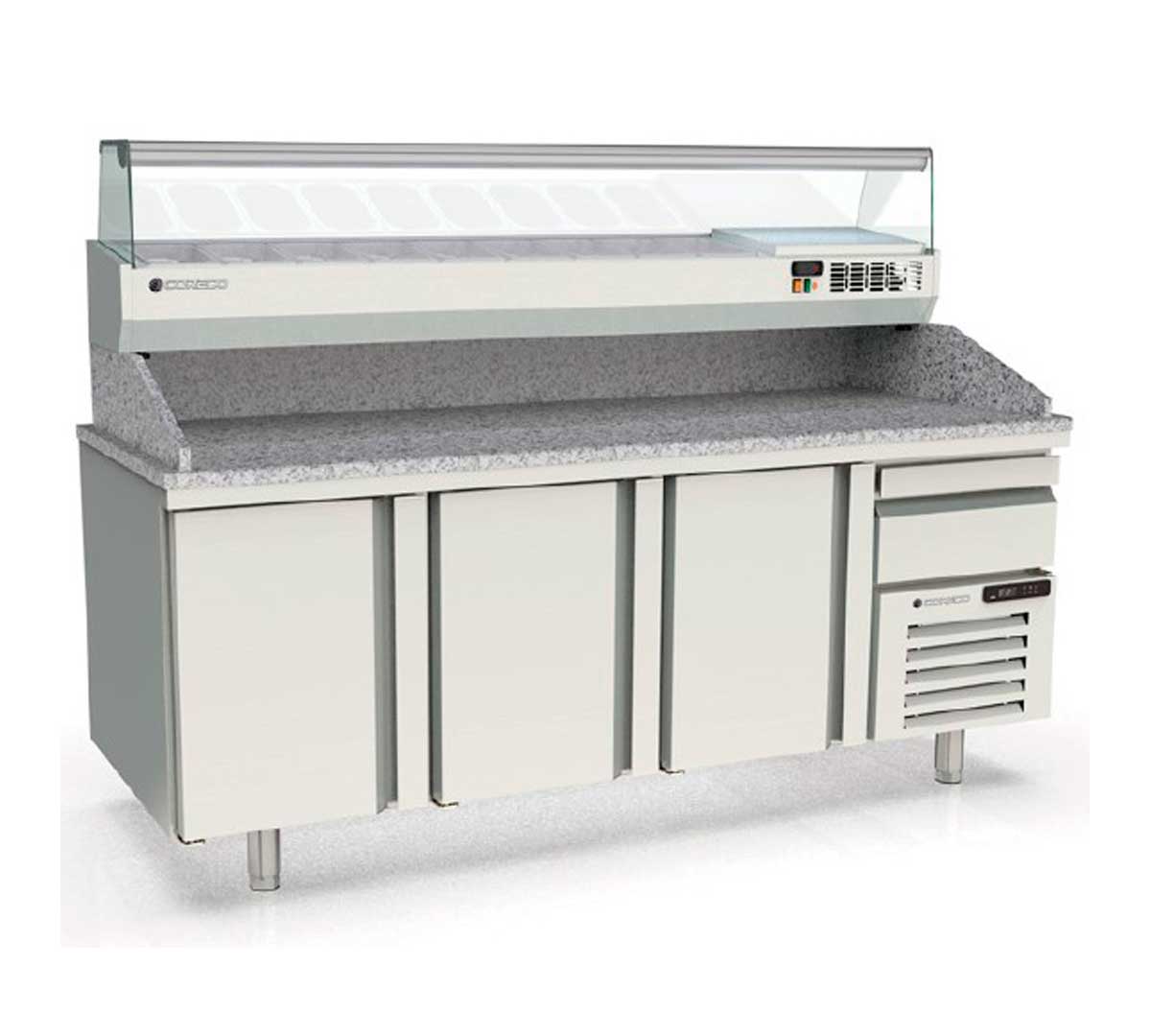 CORECO - MESA FRÍA PIZZA CAJÓN NEUTRO 3 PUERTAS MR80-210