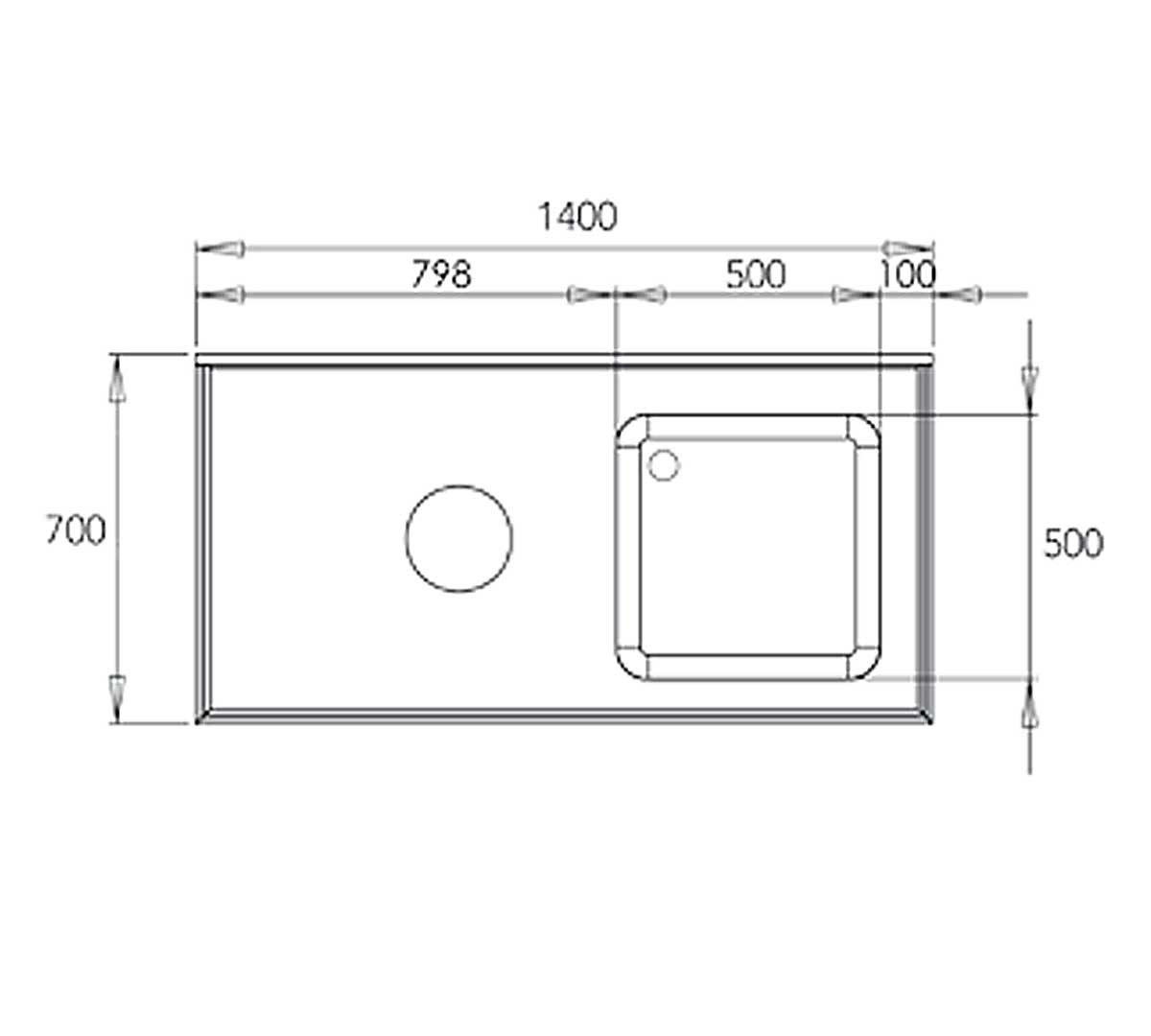 DISTFORM - FREGADERO GAMA 700 CUBETA Y ARO CON BASTIDOR