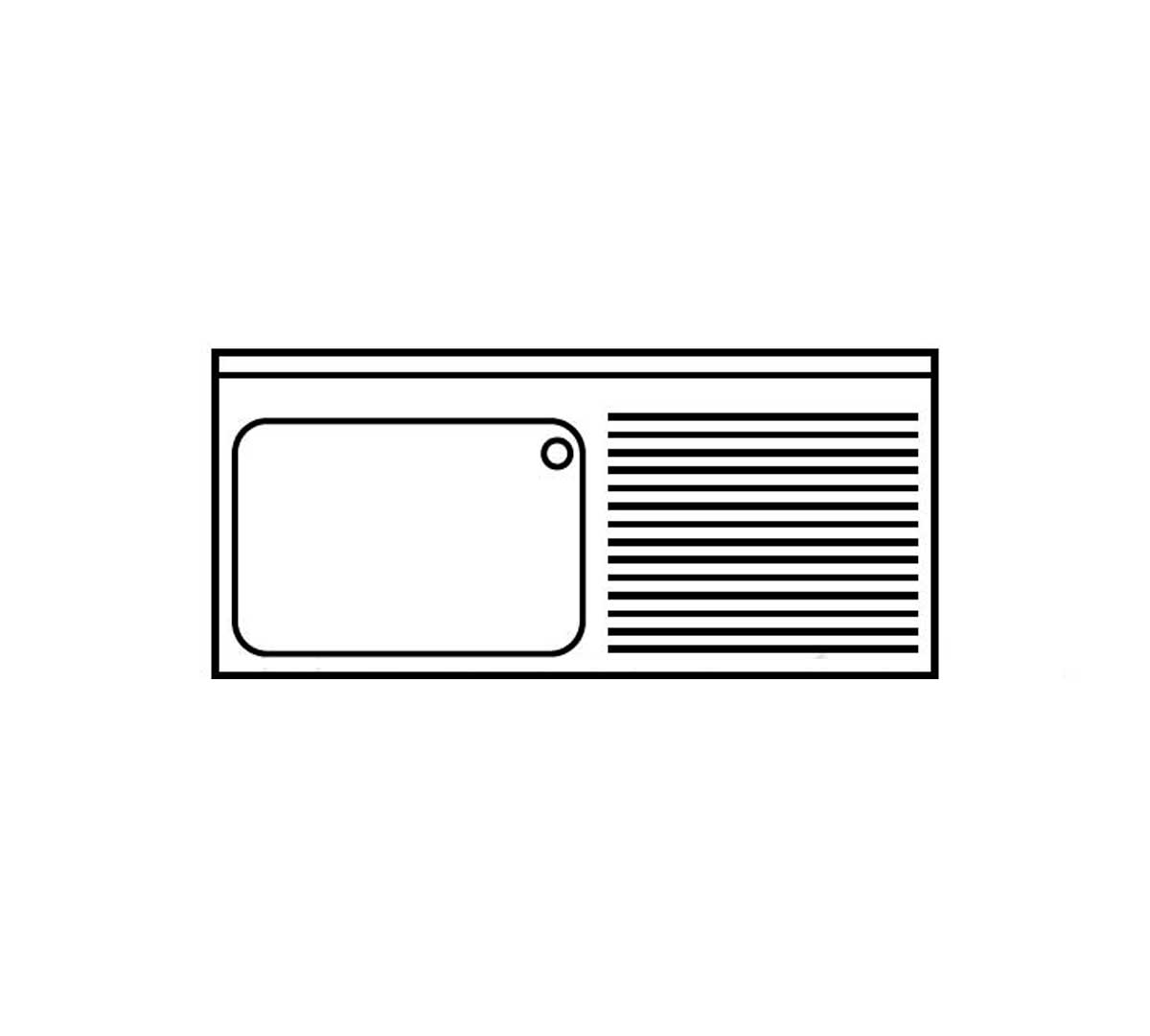 DISTFORM - FREGADERO GAMA 700 GRAN CAPACIDAD CON BASTIDOR Y CON ESTANTE