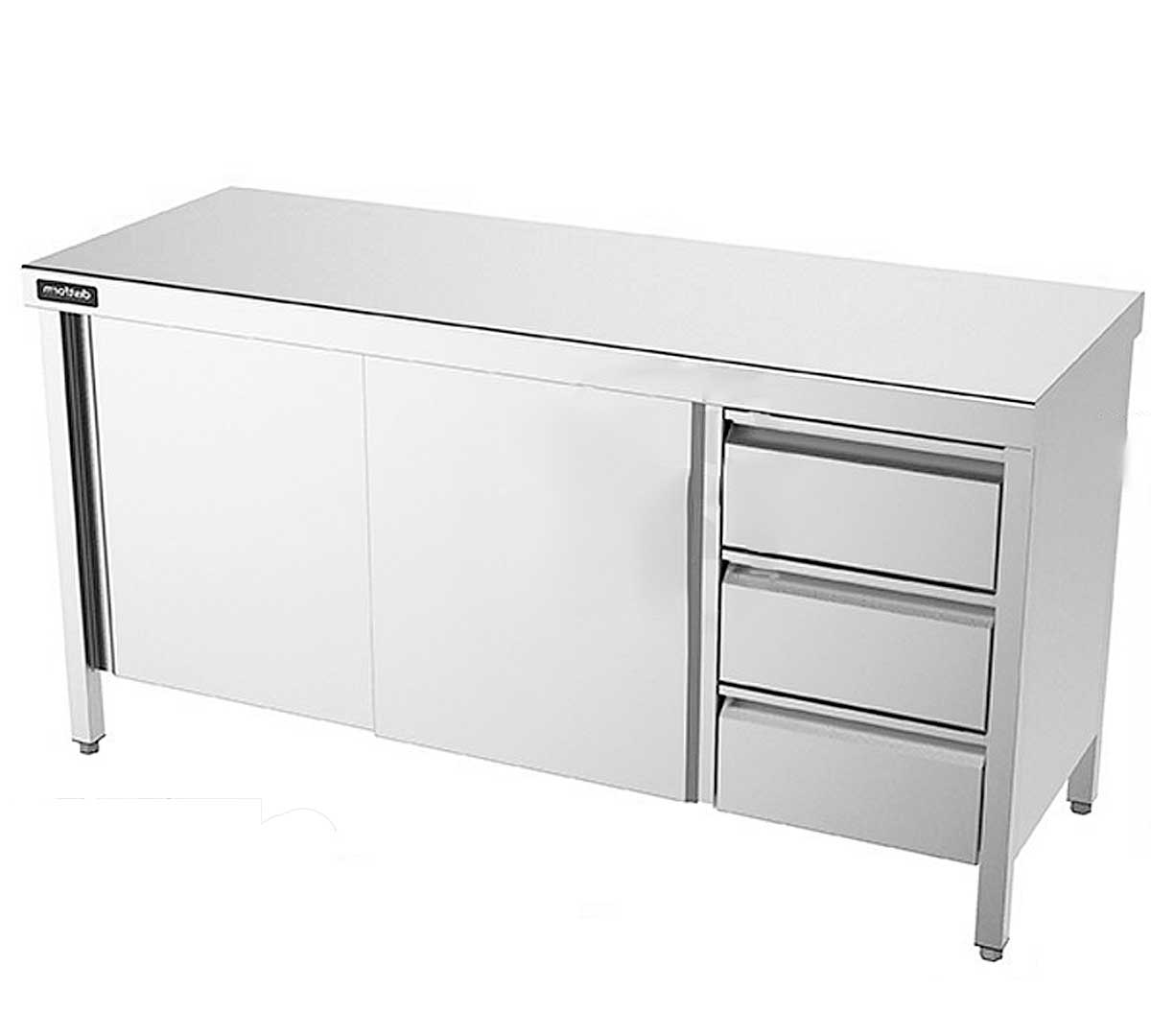 DISTFORM - MESA CENTRAL CON CAJONES Y PUERTAS CORREDERAS