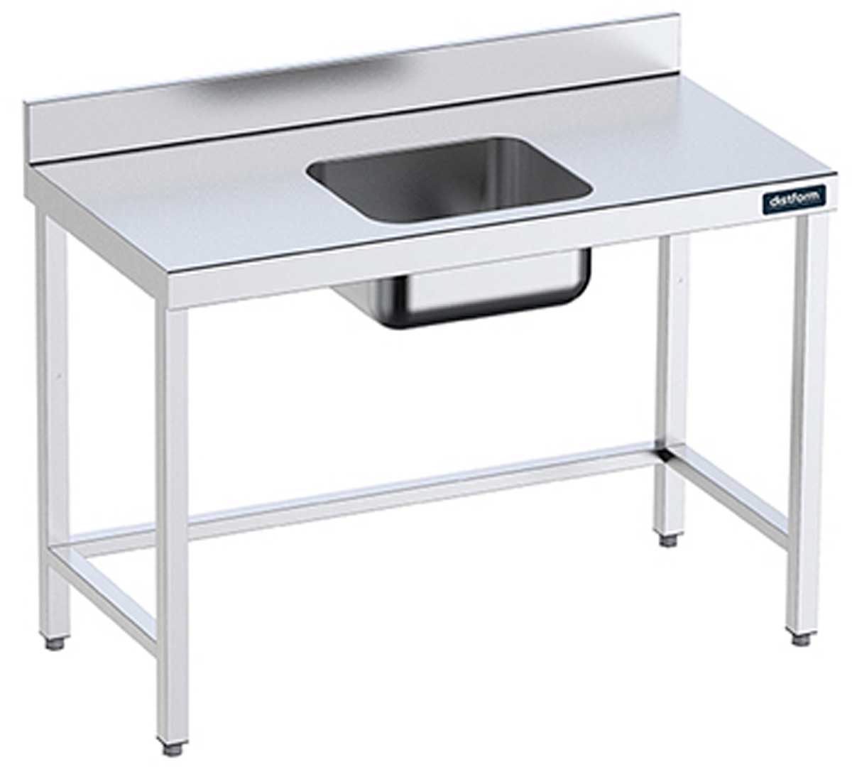 DISTFORM - MESA MURAL GAMA 700 CON CUBETA CENTRAL SIN ESTANTE - FONDO 70CM